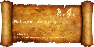 Metzger Gergely névjegykártya